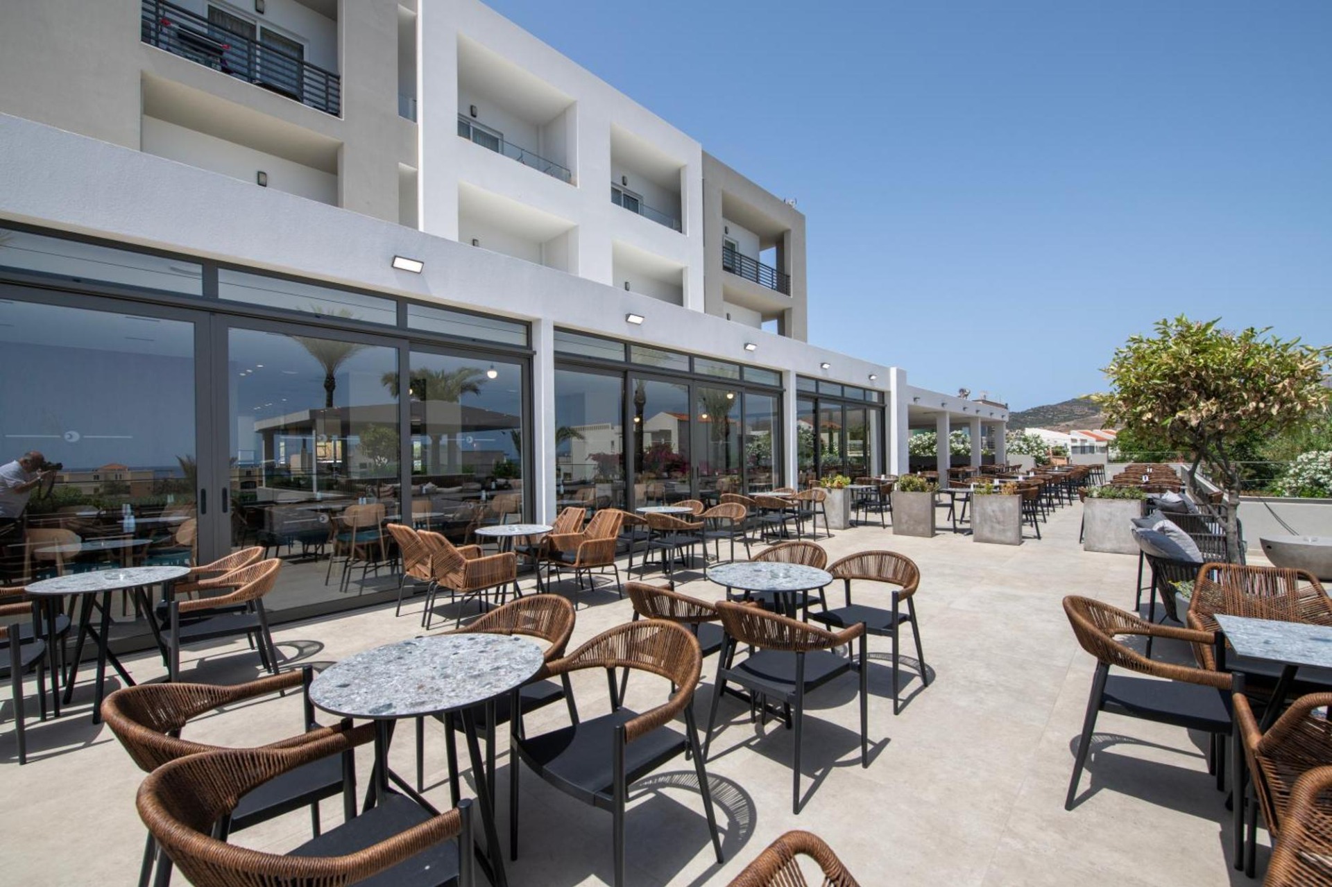 outdoor bar area